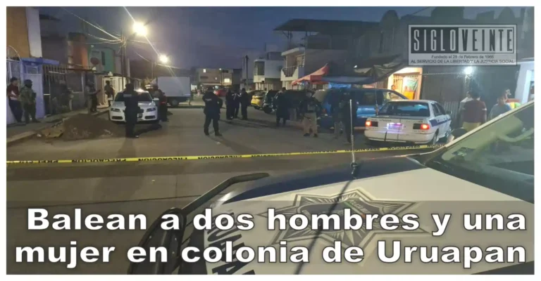 Balean a dos hombres y una mujer en colonia de Uruapan
