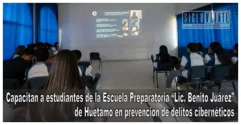 Capacitan a estudiantes de la Escuela Preparatoria “Lic. Benito Juárez” de Huetamo en prevención de delitos cibernéticos