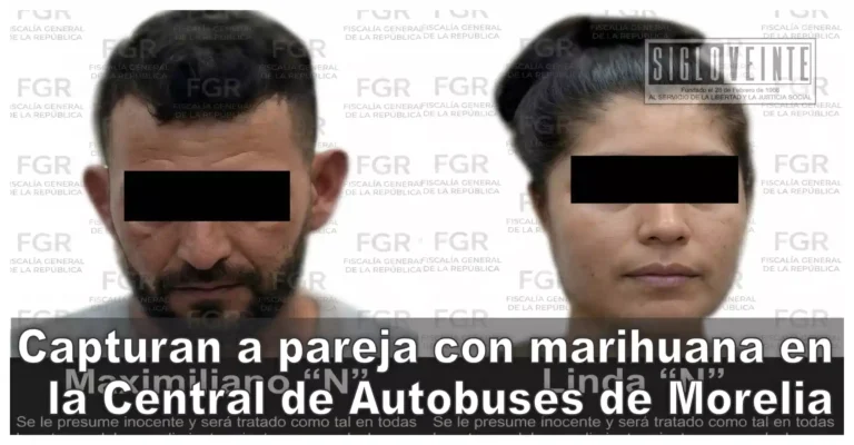Capturan a pareja con marihuana en la Central de Autobuses de Morelia