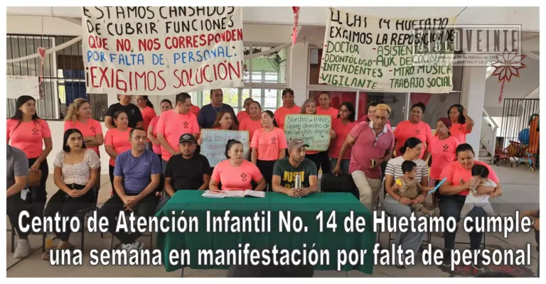 Centro de Atención Infantil No. 14 de Huetamo cumple una semana en manifestación por falta de personal