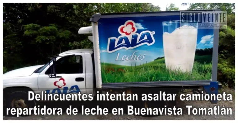 Delincuentes intentan asaltar camioneta repartidora de leche en Buenavista Tomatlán