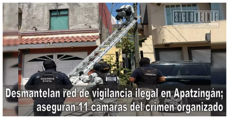 Desmantelan red de vigilancia ilegal en Apatzingán; aseguran 11 cámaras del crimen organizado