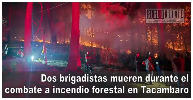 Dos brigadistas mueren durante combate a incendio forestal en Tacámbaro