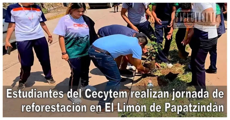 Estudiantes del Cecytem realizan jornada de reforestación en El Limón de Papatzindán