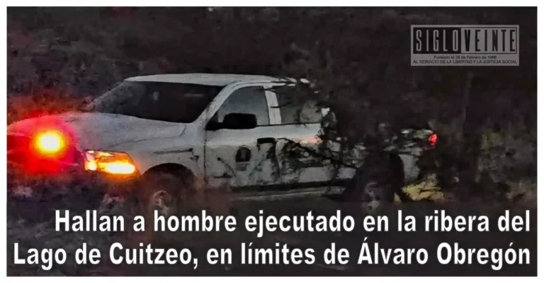 Hallan a hombre ejecutado en la ribera del Lago de Cuitzeo, en límites de Álvaro Obregón