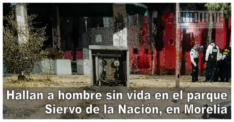 Hallan a hombre sin vida en el parque Siervo de la Nación, en Morelia
