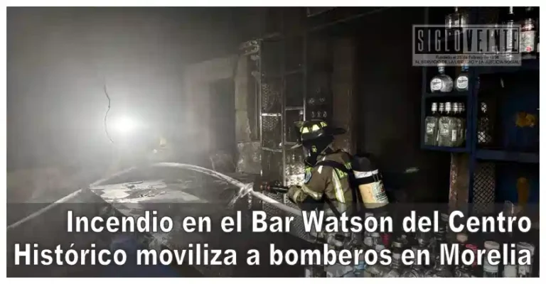 Incendio en el Bar Watson del Centro Histórico moviliza a bomberos en Morelia