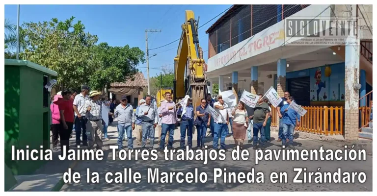 Inicia Jaime Torres trabajos de pavimentación de la calle Marcelo Pineda en Zirándaro
