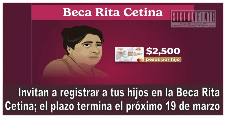Invitan a registrar a tus hijos en la Beca Rita Cetina; el plazo termina el próximo 19 de marzo