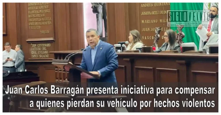 Juan Carlos Barragán presenta iniciativa para compensar a quienes pierdan su vehículo por hechos violentos