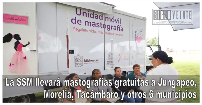 La SSM llevará mastografías gratuitas a Jungapeo, Morelia, Tacámbaro y otros 6 municipios
