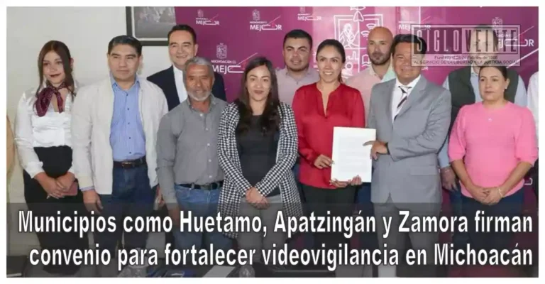 Municipios como Huetamo, Apatzingán y Zamora firman de convenio para fortalecer videovigilancia en Michoacán