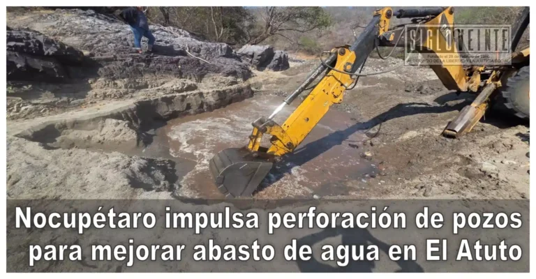 Nocupétaro impulsa perforación de pozos para mejorar abasto de agua en El Atuto
