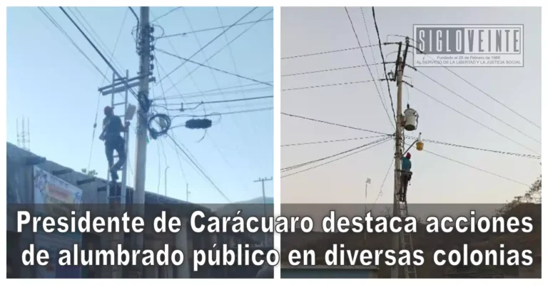 Presidente de Carácuaro destaca acciones de alumbrado público en diversas colonias