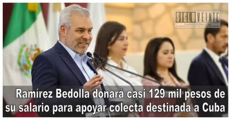 Ramírez Bedolla donará casi 129 mil pesos de su salario para apoyar colecta destinada a Cuba