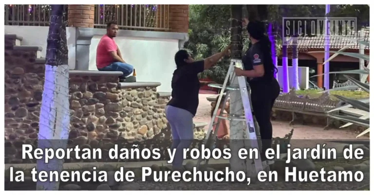 Reportan daños y robos en el jardín de la tenencia de Purechucho, en Huetamo