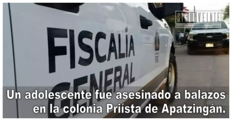 Un adolescente fue asesinado a balazos en la colonia Priísta de Apatzingán