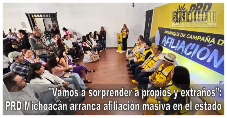 «Vamos a sorprender a propios y extraños”: PRD Michoacán arranca afiliación masiva en el estado