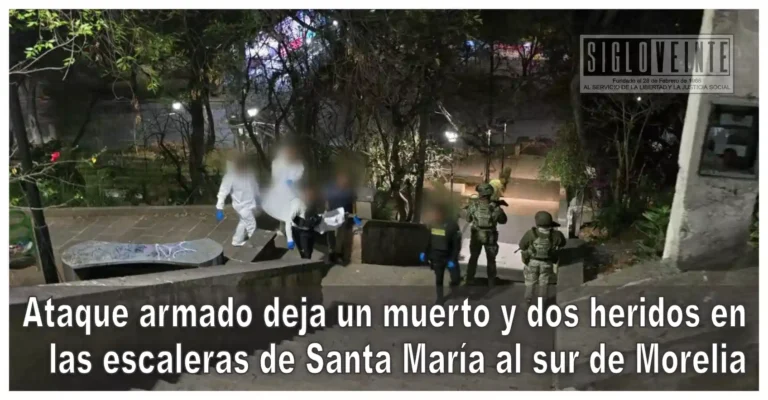 Ataque armado deja un muerto y dos heridos en las escaleras de Santa María al sur de Morelia