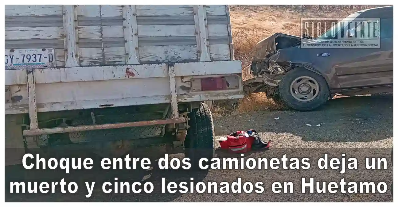 Choque entre dos camionetas deja un muerto y cinco lesionados en ...