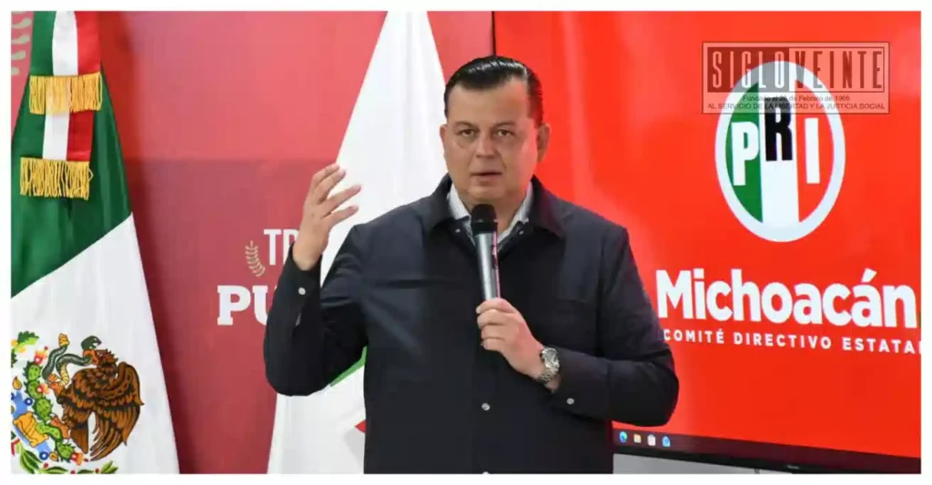 El dirigente estatal del PRI Guillermo Valencia, llama a Morena saca las manos de la UMSNH