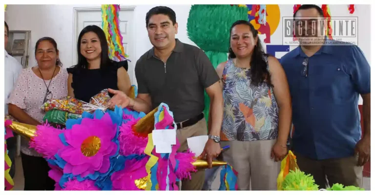 Entregan Pablo Varona y DIF de Huetamo, piñatas y dulces a escuelas de Huetamo por el Día del Niño