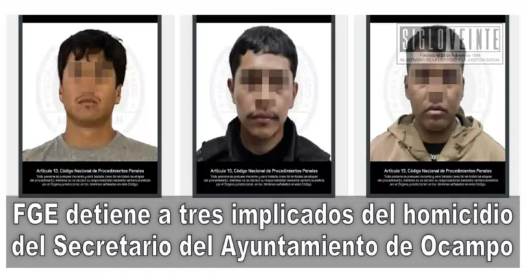 FGE detiene a tres implicados del homicidio del Secretario del Ayuntamiento de Ocampo