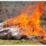 FGR incinera más de 3 toneladas de droga y 2 mil litros de ‘meta’ en Michoacán