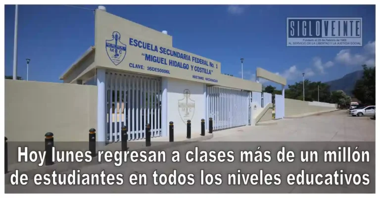 Hoy lunes regresan a clases más de un millón de estudiantes en todos los niveles educativos