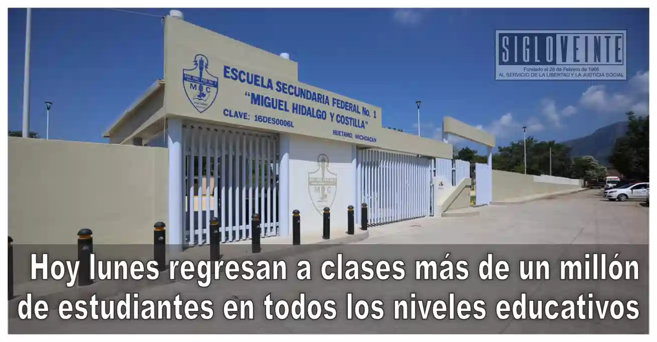 Hoy lunes regresan a clases más de un millón de estudiantes en todos ...