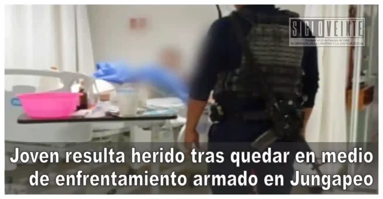 Joven resulta herido tras quedar en medio de enfrentamiento armado en Jungapeo