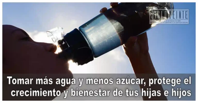 Tomar más agua y menos azúcar, protege el crecimiento y bienestar de tus hijas e hijos