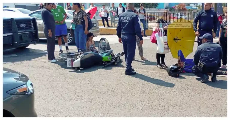 Choque entre motocicleta y patrulla de Guardia Civil deja dos lesionados en Morelia