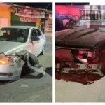 Choque frontal en la Avenida Madero Norte de Huetamo deja solo daños materiales