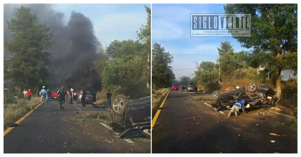 Choque múltiple deja dos muertos y varios heridos en la Morelia-Pátzcuaro