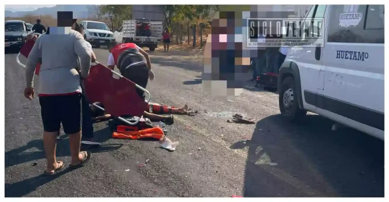Motociclista resulta lesionado tras choque en Huetamo; casco le salva la vida