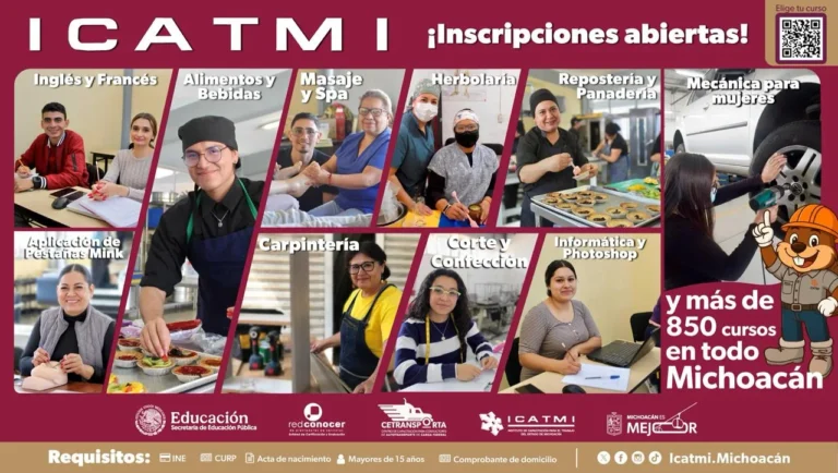 ICATMI abre inscripciones para cursos de capacitación en todo el estado, entre ellos el plantel San Lucas y Acción Móvil Huetamo