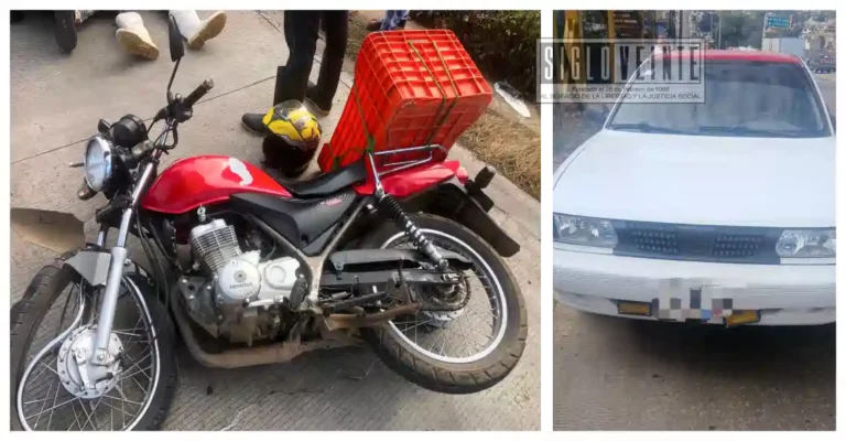 Colisión entre taxi y motocicleta deja un lesionado en el libramiento de Zitácuaro