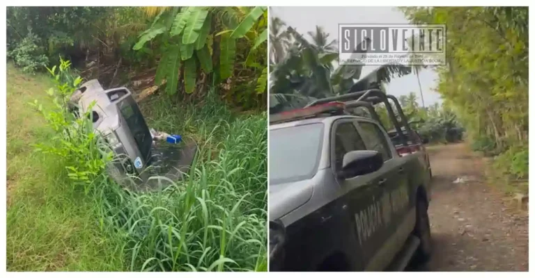 Dos hombres son localizados sin vida dentro de camioneta volcada en canal de riego de Lázaro Cárdenas
