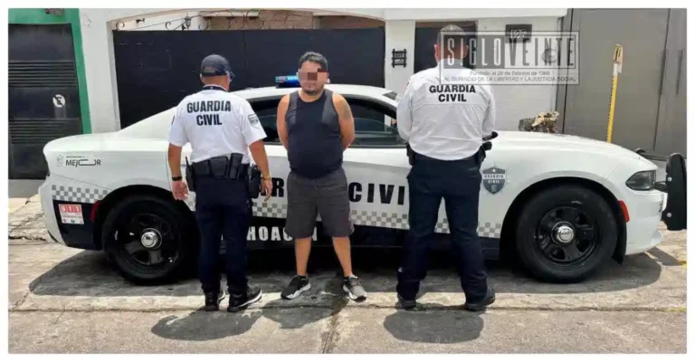 Hombre es detenido en Morelia por amenazar con pistola a varias personas por un lugar de estacionamiento