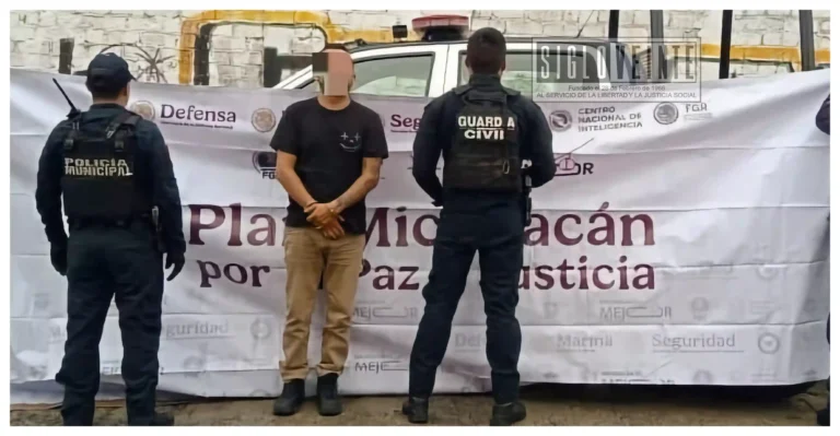 Tras denuncia ciudadana, detienen a hombre armado y aseguran vehículo en Zitácuaro