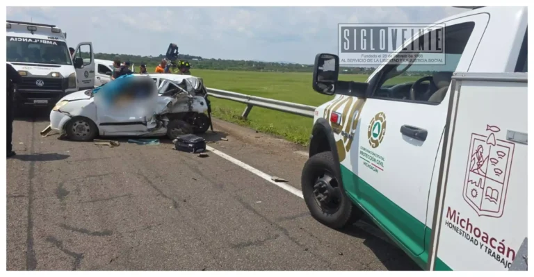 Identifican a las víctimas del fatal accidente en la autopista Morelia-Cuitzeo; el fallecido era de San Lucas y la lesionada es de Huetamo
