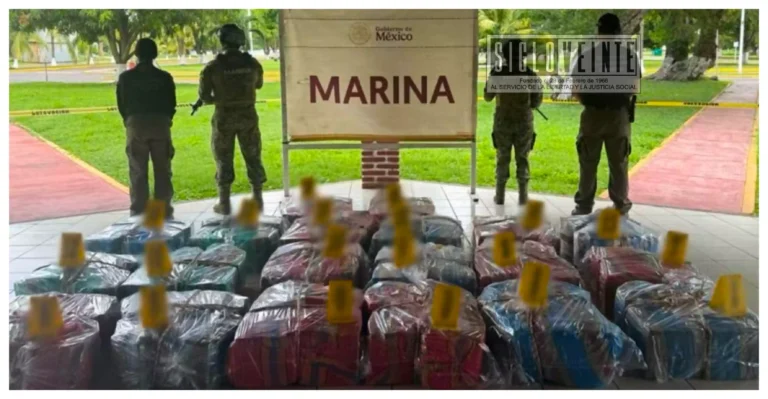 Marina decomisa más de una tonelada de cocaína en Lázaro Cárdenas; cargamento valuado en 259 millones de pesos