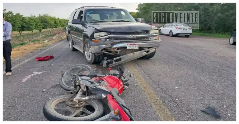 Motociclista sufre traumatismo severo tras choque en la carretera Huetamo-Churumuco