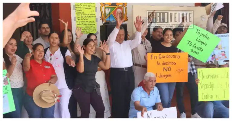 Carácuaro se moviliza contra el dengue; activan Ayuntamiento y personal de Salud jornada de prevención contra el dengue, chikungunya y zika