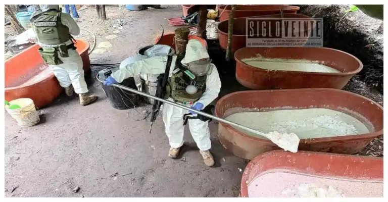 Aseguran casi dos toneladas de metanfetamina en laboratorio clandestino de Zitácuaro