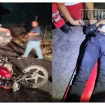 Choque frontal entre camioneta y motocicleta deja dos lesionados en Huetamo