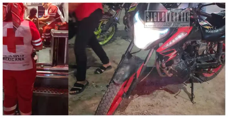 Choque por alcance entre dos motocicletas deja un lesionado leve en la ciudad de Huetamo