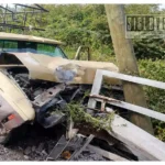 Abandonan camioneta tras chocar contra poste en la carretera San Lucas–Ciudad Altamirano