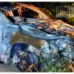 Auto consumido por el fuego ocultaba dos cuerpos en una brecha cerca de Santa Clara del Cobre